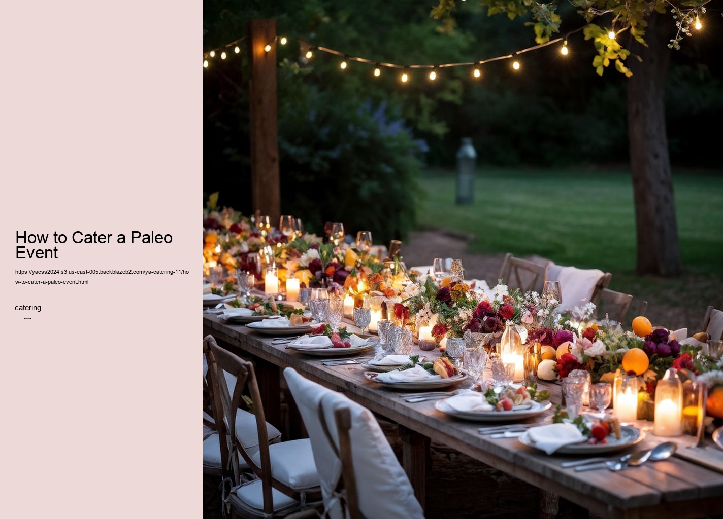 How to Cater a Paleo Event