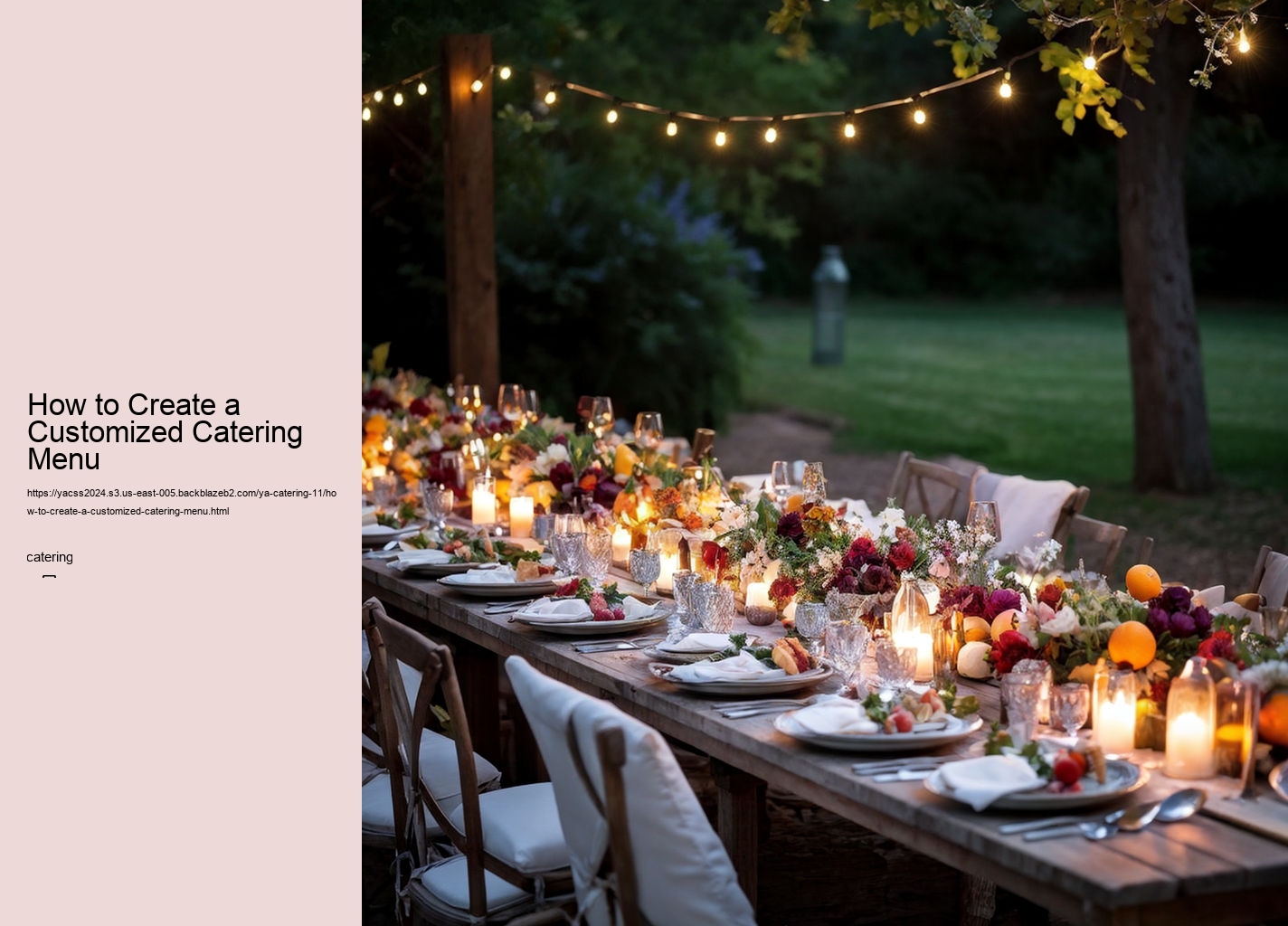 How to Create a Customized Catering Menu