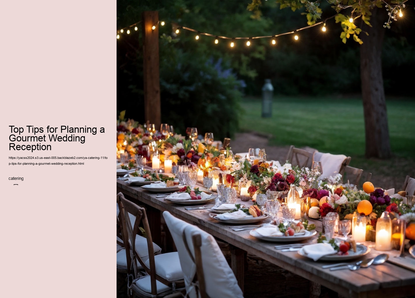 Top Tips for Planning a Gourmet Wedding Reception