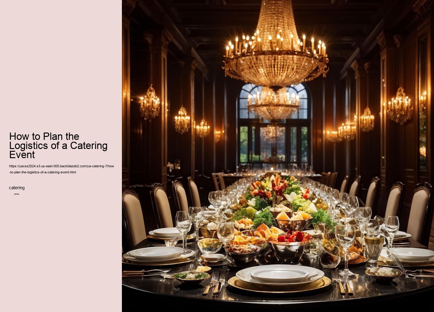 How to Plan the Logistics of a Catering Event